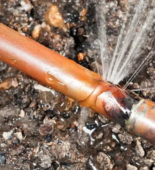 broken copper pipes edmund