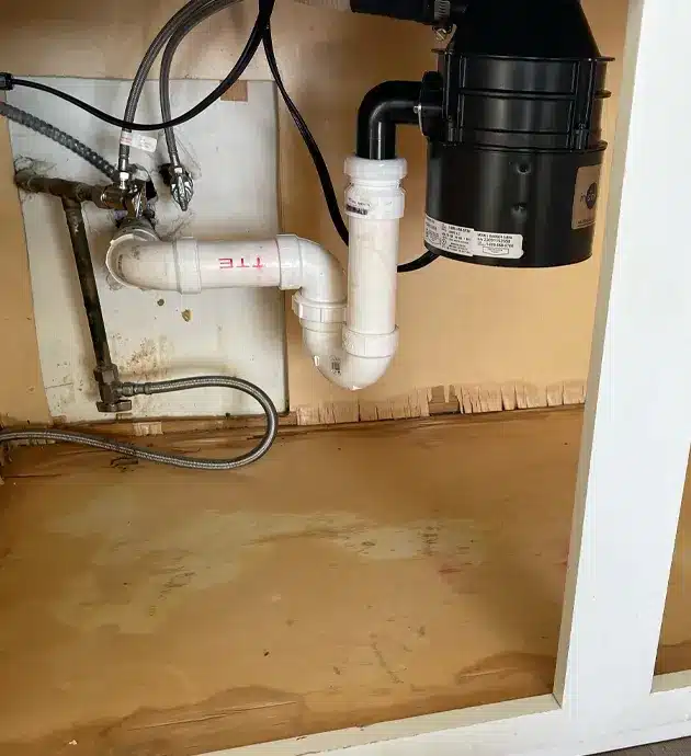 water under cabinets