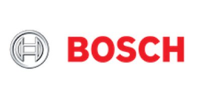 The Bosch logo featuring a circular emblem on the left containing the company's stylized "B" in a geometric design, paired with the word "BOSCH" in bold red capital letters to the right. This is the corporate branding for Robert Bosch GmbH, a multinational engineering and technology company.