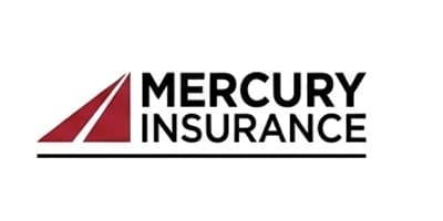 The Mercury Insurance logo features a stylized sailboat design in burgundy and dark red on the left side, with the company name "MERCURY INSURANCE" displayed in bold black capital letters to the right. A horizontal line runs beneath the logo, completing the professional and clean branding design. This is the corporate logo for Mercury Insurance, a well-known auto and home insurance provider.